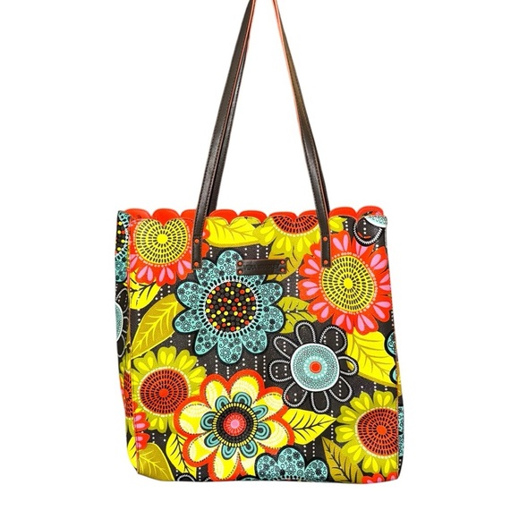 Vera Bradley ‘Flower Shower’ Tote Set + Rosy Orchid Pink Cosmetic Bag & Wallet - Picture 3 of 15